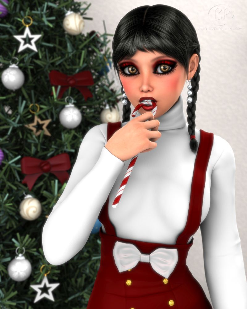 Minty Sweet
Nyssa with candy cane

