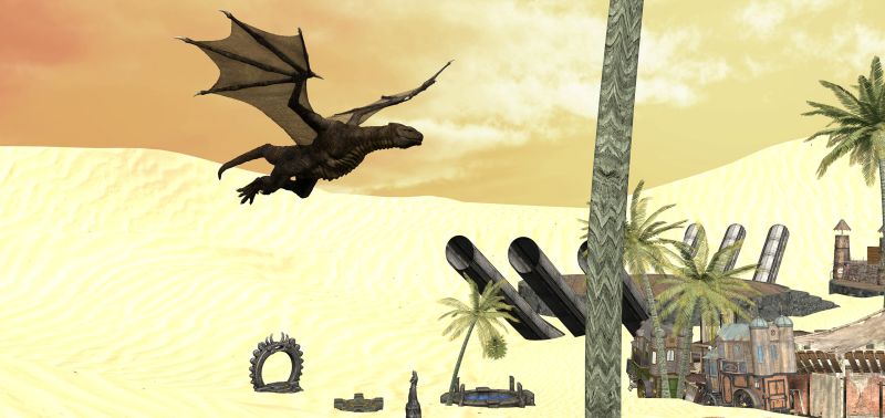 Desert Arena Landing Pad
Here it is... landing pad near arena... there are Wyverns around too.
Keywords: Wyvern