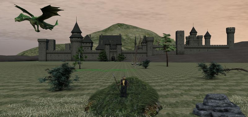 Keep on the Borderlands Scene
Here is one small kobold with spear and one green dragon ... for now. New is that I have fixed this scene finally, keep inside was poisoned wrong and I needed to fix it but I have placed all other parts under it so now I needed to reposition them. I did it and it is ok, but will need to redo poses.

Anyway scene is finally ok I think and ready for adventures :)
