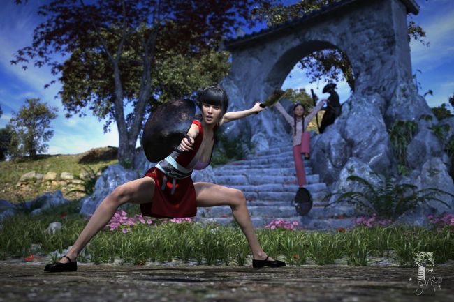 Wokfu
Behold the wushu of Wokfu, an ancient martial art in cooking weaponry.
A small demonstration of the versatility of the wok. You can use it as a shield, an ancient unicycle, and as an ancient helmet...

A hearty thank you to Ghostman for creating the wok set
Comments are welcome
Thanks
JV

SAOTW ~ 09/14/19
Keywords: genesis 8 female,dazstudio,martial arts,wok,stonemason,ghostman,iray SAOTW ~ 09/14/19