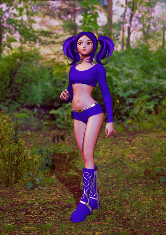 Aiko Lost in the Woods
After walking around in circles for hours, our hero just realize she is lost.  
Keywords: Anime Manga woods lost Aiko 3