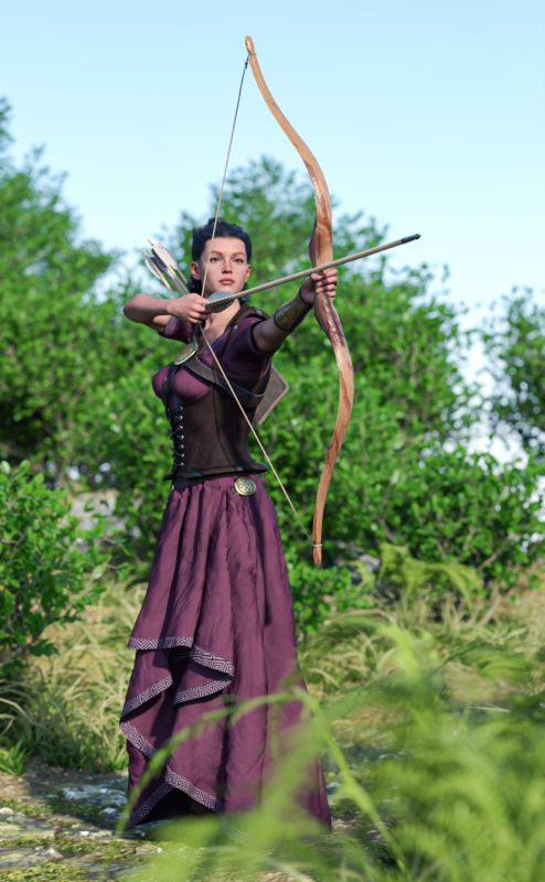 Bow Huntress
Out of the 1st Millennium in the year 43 comes the Bow Huntress.  Who secretly fight the Roman invader on Britannia.   
Keywords: Bow Hunter Huntress Roman Invaders Britannia