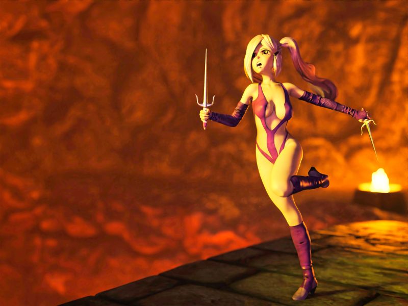 The Heroine's Charge 
No matter what the heroine is up against she will charge in and fight. Be it evil humans, evil aliens from other planets or very large monsters she always makes a daring charge to win a victory for what is good. 
Keywords: heroine charge fight good evil humans aliens