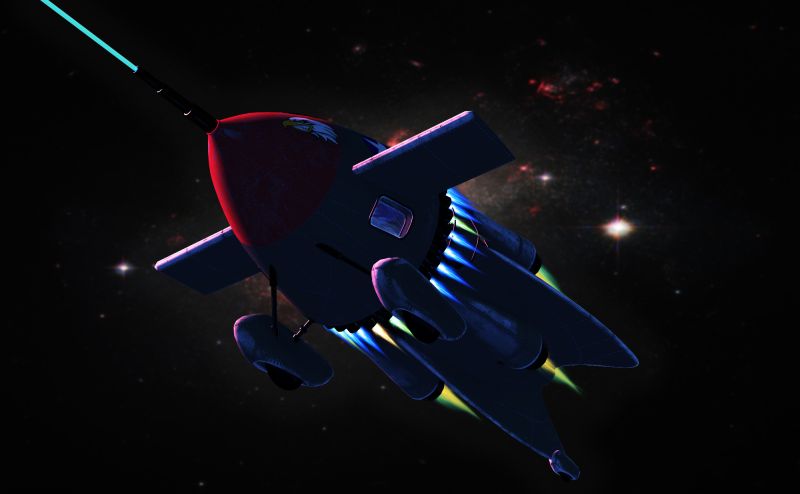 1930s Rocket Ship
Rocket Ship design based on the 1930s model by Cybertenko.  
Keywords: Rocket Ship design 1930s Cybertenko