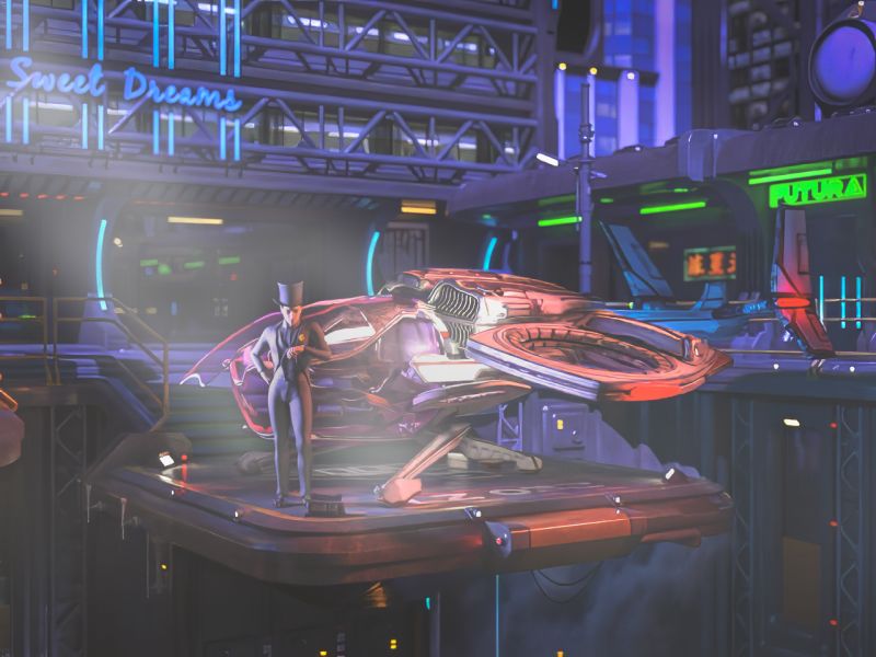 They Are Late
In a futuristic city, in the year 2085 a man is waiting to pick up a package, to take to an undisclosed destination.  
Keywords: futuristic city 2085 man waiting pick up package undisclosed destination