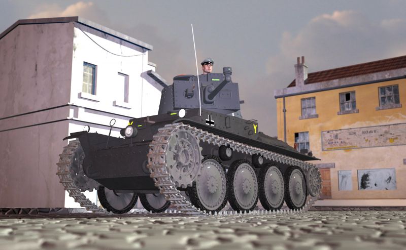 WW II German Panzer Tank Model 38
Got all these Items for free in 2006.  Except Michael 3.  Tank is from Vanishing Point and Uniform.  French Village is from Mr. Sparky.
Keywords: Tank Panzer World War II WW Model 38 German