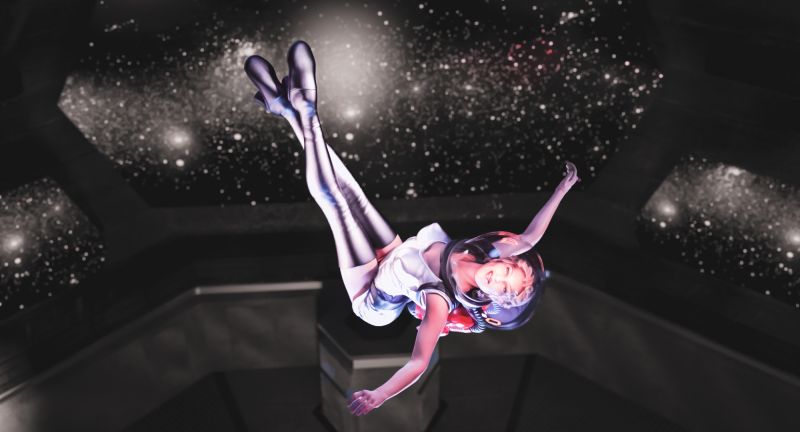 She Enjoys Being Weightless in Space
When travelling on the Spaceship Titanic and our other ships you can enjoy our non gravity observation rooms where you can experience weightlessness.  It is an out of this world experience.  Book passage today.  Ships leaving daily for Mars.   The White Star Line, Liverpool, UK. 
Keywords: Weightlessness Weightless Space Spaceship Titanic non gravity Mars