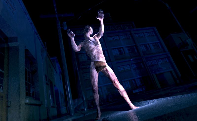 Late Night Stroll of the Zombie 
Ever so often you can see one caught in the headlights of a car in the old abandon town along the highway.  
Keywords: Zombie monster stroll 