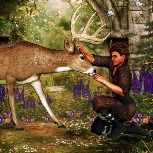 Learning To Trust Close UP
Secret Poses For Dusk By Aelin
HiveWire Horse
HiveWire Mule Deer for the HiveWire Horse
HiveWire Antler Pack, CWRW's Whitetail Coat Textures and character settings
Dusk SE
Xurge Necromancer outfit 
Lisa's Botanicals Black-Eyed Susans, Salvia, Crocus
Saffron for Lisa's Botanicals Crocus
Ultimate Butterfly Scatter
Background is SV Unbroken Silence
Mathew Hair for Genesis 3

Keywords: deer dusk secretposes woods flowers garden forrest