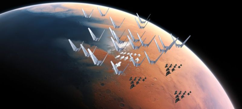 The fleet arrives...
another try at spaceships!!
