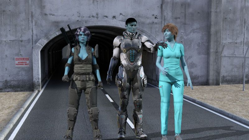 The Maz-Erens
Aria let Celeste and the two visitors talk in her private office. Feeling frustrated at being left out, she almost went to get a bugswatter and finish what Carnage started in the cafeteria.Then she had to go and meditate to free her mind from the abhorrent thought of killing a living thing. In the office, the strangers told Celeste about the files they had obtained. We used one of your mercenaries to breach Gaian security. Don't worry, your Phelyne is safe and won't be telling anyone what she did. So, then, look at this image. There are things about it you will know and there are others you will not. This man is Prax Maz-Eren, top scientist in the Gaian military and these are his daughters, Sina and Aria. Familiar? Look closely. Celeste's eyes widened in recognition. It can't be!! I don't believe it! Nevertheless, this is the truth. Sina Maz-Eren is savage beyond comprehension. Expert in combat and miltary tactics she reached the highest rank Gaia held. Her sister is completely opposite... an innocent purity that poured out compassion and healing. It's almost as if they broke off from their father into two distinct natures...

Prax loved his daughters above all else but only one of them could love him back. Sina hated her family and saw them as sentimental and weak. Abandoning them she took a military codename. Sina Ves-Auren. A merciless killer that could not be stopped, she travelled from planet to planet killng without mercy or conscience. Your home planet suffered at her hand, did it not? 

Something had to be done to stop her so I scoured the historical archives for many time-cycles. Over and over I tried and I could only find one single opportunity to bring an end to this monster.
Forever haunted by what I was going to do, I carried out my mission. I killed all three...
