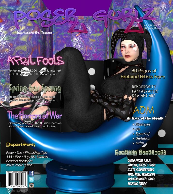 Poser Gurlz April 
in your mailboxes and on the newsstands today.
