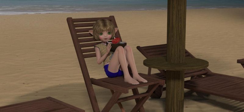Chillin' on the beach - SAOTW winner 11/25/23
It was an off day so Trixie decided to hit the beach.  Still a bit chill so no cavorting in the waves.  Just sittin' and sippin'.

Hey, you think its easy being so small in a human sized world????
