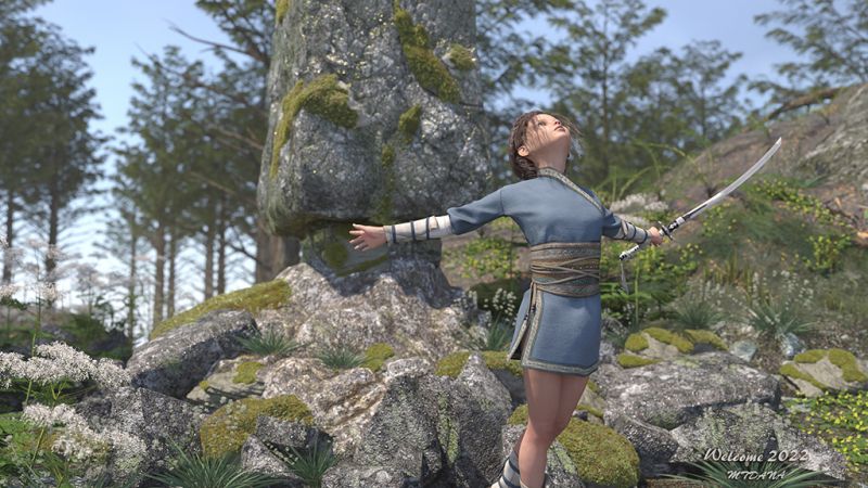 Welcome 2022
~TOTW Winner Wk of 1/8/22~

wishing everyone the very best in 2022

Happy New Year !!!

Credits
Tween Julie 7 
Water Spirit Warrior Outfit by Nikisatez and Sarsa
Anjou Hair by AprilYSH
Muelsfell Elven Monolith by E-Arkham
Woodland Wild Flower Plants by MartinJFrost
Mossy Rocks HD by Flink
Sky 2 by Flink
Keywords: TOTW Winner 1/8/22 landscape woodlands sword