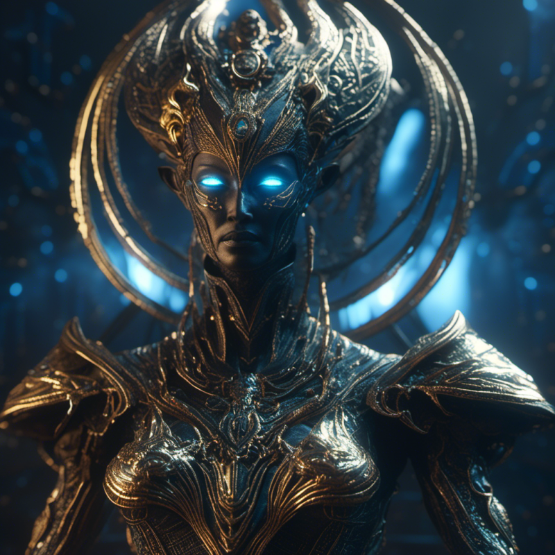 Cosmic Royalty (4)
In the IGA are many different member species and governments. Some governments are essentially Kingdoms with a single individual that is the Ruler. Here is one such member of royalty, that rules an entire member galaxy, bringing all the technological benefits of that galaxy to the InterGalactic Alliance.
Generated using DAZ 3D's Free AI Generator
Keywords: SciFi Extraterrestrial Character Royalty InterGalactic 