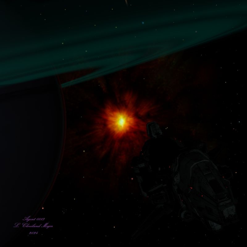 Escaping a Supernova
A ship is within the affected area when a star goes supernova, and must run to avoid being affected.

The backdrop I am using is a fictional supernova blast that I made using FlamePainter 3, and PD Howler. I was really happy with the results, as it looks very real.
Keywords: SciFi Spaceship Planet Supernova Fictional Realistic