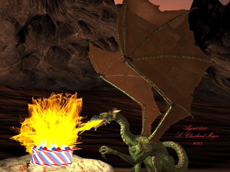 Hates Its Own Birthday
Dragons hate celebrating their own birthdays! Of course it would not be so bad if they could blow out the candles on the Birthday Cake! It's too bad that these dragons breathe fire!

Keywords: FantasyCreature Dragon BDParty Disaster Humorous
