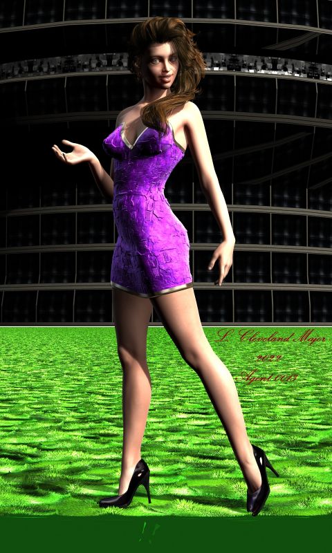 Taylor - TechVelvet Dress
Taylor is a special morph and character texture pack for Genesis 2 female(s). I have her dressed in the Interview Dress for G2F. To get the look I wanted for the dress, I used a purple velvet shader, and in the displacement channel I loaded a JSPlacement Greebles heightmap. After tweaking the displacement controls to the values I wanted, the scene was ready for the render. Checkout my TechVelvet style. I think it looks awesome.
Keywords: SciFi Fashion Model Female FutureTech Clothing