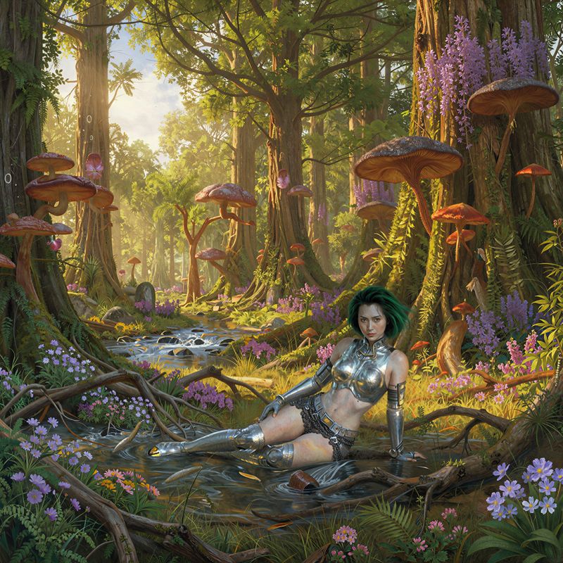 In the magic forest - from The Tales of Spring
In the magical forest around the Castle, Spring finds this warrior
Keywords: Alan,Alan_Hauge,fantasy,sci-fi,spring,