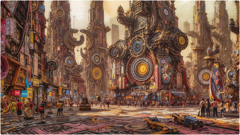 From the Future
Using one of my pantings and Mandelbulb fractals
Keywords: Alan, Alan_Hauge,steampunk,fantasy,fractals,sci-fi,