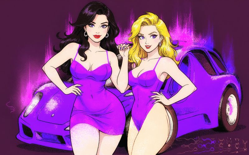 From the car show
Keywords: cartoon,Alan_Hauge,pinups,cars,Alan,