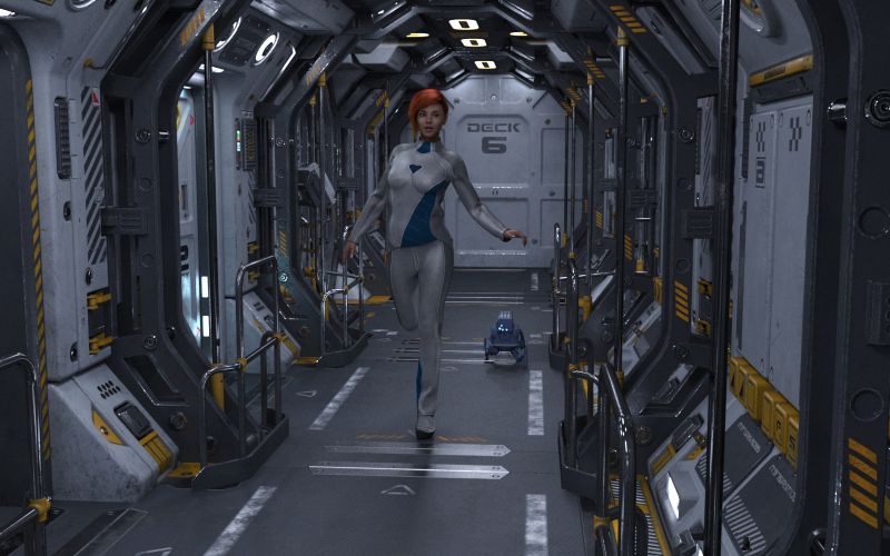 Late for Muster
As she ran up the corridor to the Quarterdeck for muster, Eve received additional information from the 2-BLUE unit racing along behind her.

"Two dropships have arrived from Arcturus CENTCOM to take teams to the surface for support."

Previous image is [url=http://www.thefantasiesattic.net/attic/cpg/displayimage.php?pid=36956]here[/url].  Next image is [url=http://www.thefantasiesattic.net/attic/cpg/displayimage.php?pid=36974]there[/url].
