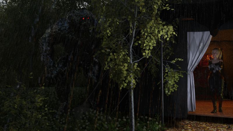 Waiting for Celduin~SAOTW 8/17/24
~SAOTW Wk of 8/17/24~
The storm was growing stronger.  The rain drummed in an irregular rhythm on Celduin's tent's roof. 

Olivia was still startled and more than a little offended that Celduin had dropped her at his tent and then ridden away.  At least her clothes and ponytail were no longer dousing the floor.  And the tent was very well appointed and orderly, the very opposite of Lisdra's.  The only thing she did not like was the closeness of the trees. The wind drove branches against the canvas so that there were constant rustlings and scrapings, punctuated by an occasional thump.

Olivia heard a new noise: a wet, thick dripping, as though mud was falling for a height.  She went to the opening of the tent, peering towards the sound but could see nothing through the brush and the ever increasing rain.

Keywords: SAOTW 8/17/24