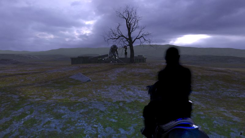 Start Of The Change
As he got closer to the troll, Celduin began to change.  His body blurred, becoming a hazy black outline.

********
CW_Celduin for Genesis 8 Male, Chaosqueens-World, Renderosity
CW_Olivia for Genesis 8 Female, Chaosqueens-World, Renderosity
Creepy Forest, Alexssandro_AM, LMX3D, DAZ3D
Them Bones Legacy Bundle with Iray Updates, Orestes Graphics, DAZ3D
Tundra, Aako, DAZ3D
Blocks and Structures, Andrey Pestryakov, DAZ3D
Forests Trees and Grass World Building Set, Magix 101, DAZ3D
DAZ Horse 3,  Alessandro_AM, DAZ3D
dForce Elf Style Outfit for Daz Horse 3, fjaa3d, DAZ3D
Korvath HD for Genesis 8 Male, JoeQuick, DAZ3D
SY Shadow for Genesis 8 and 8.1, Sickleyield, DAZ3D
