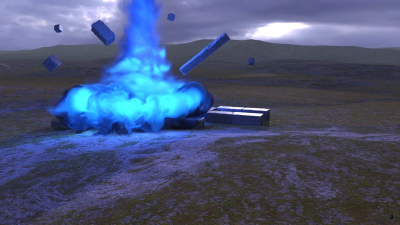 Gone
With a near silent thump followed by a roar as the magic struck the beast and the building, the landscape was flooded with the fuming light of explosion.  Debris flew.

********
Tundra, Aako, DAZ3D
Blocks and Structures, Andrey Pestryakov, DAZ3D
Oso VDB Magus Effects Volume 1,Oso3D,DAZ3D
