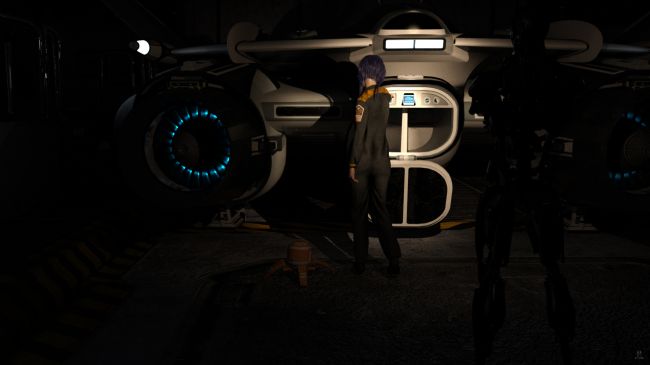 Not Completely Dead
The display in the rear panel lit up, followed by the ship's lighting.  With a low whine the engines went to stand-by.

"I'm relieved to see that fuel is still present.  Whoever scrapped the main ship seems not to have checked for anything in the hanger," Albany remarked.

"Let's see if we can persuade it to let us in."

Previous image is [url=http://www.thefantasiesattic.net/attic/cpg/displayimage.php?pid=37291]here[/url].  Next image is [url=http://www.thefantasiesattic.net/attic/cpg/displayimage.php?pid=37301]there[/url].
