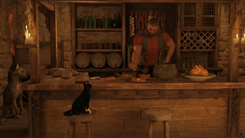 The Innkeeper
The Skull and Spike Inn sat on the hill for the two centuries since Sean's great grandfather built it using stones from a ruin at the same spot.  Sean had inherited the position of Inn keeper when his father became too feeble to run it.  His only help was a village girl, Lana, who served as barmaid and waitress.

That evening a traveler named Alys had brawled with three locals, knocking them all unconscious and then asked for more drink.  Once he'd finished preparing the meals for the three, Sean had decided to throw the traveler out.

Next image is [url=https://www.thefantasiesattic.net/attic/cpg/displayimage.php?pid=42516]here.[/url] Previous image is [url=https://www.thefantasiesattic.net/attic/cpg/displayimage.php?pid=42514]there.[/url]

Story starts at [url=https://www.thefantasiesattic.net/attic/cpg/displayimage.php?pid=42512]this image.[/url]
