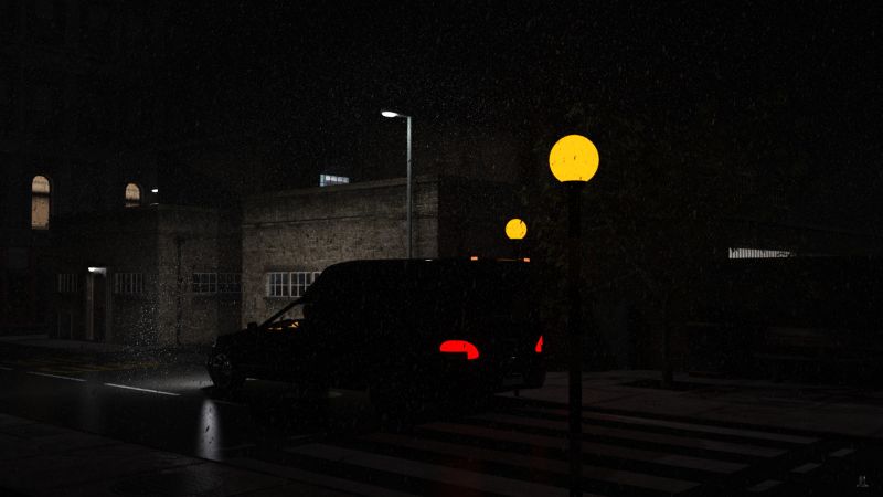 Arriving at the County Morgue
The hearse had driven slowly through the snow, just as it began to fall, arriving at the morgue long after dark.  Rudy, the driver, could see that the lights were on.  The coroner was likely waiting impatiently.
