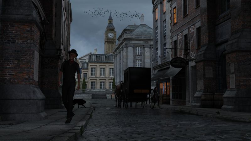 A London Street At Dusk
Charles had his bottle and he was going to finish it.
