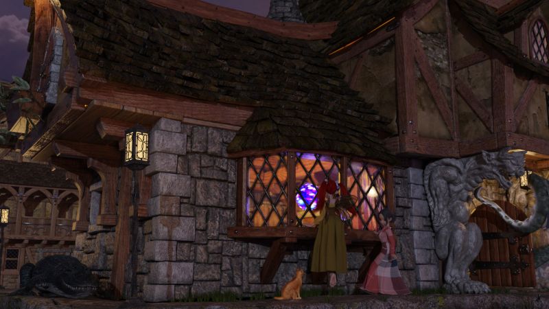 On the Way Home - AC winner 02/12/22
Beth and her fairy friend Rain were on the way home from Janet's house.  Walking by the Apothecary's building  Rain spotted an odd glow from the window.  She had to hover a bit to be able to see in but as she rose, so did a huge sphere within.

"You should leave, Beth," said the orange tabby.  Beth turned in surprise to see the talking cat, looking straight at her.  "This place is not safe."

As Beth dragged her reluctant friend back across the street, she could see that was correct.
