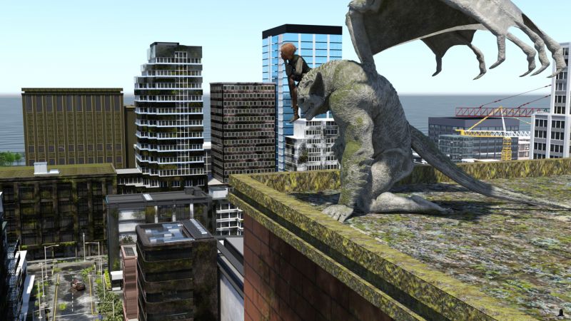 Lea Watches the Street - AC winner 05/28/22
Lea sat on the stone gargoyle watching the street below, wondering what had happened to this place.  Moss grew everywhere and on everything.

She felt movement under her, as though the gargoyle was shifting.
