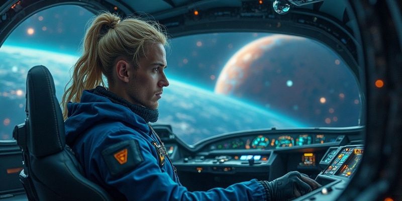 Terran in the future
A Terran a few years from now, traveling through space aboard his ship.
