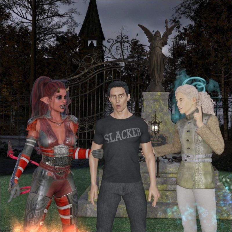 The day of the departure
"There's nothing to discuss! He failed. I'll take him to hell!"
"No way, you won't do it! He's never been evil, he's a good guy!"
