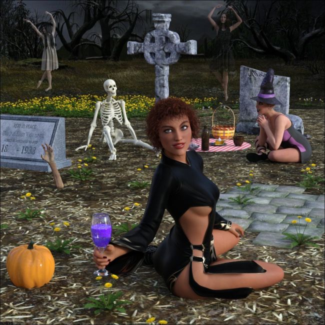 Celebrating Halloween
Witches love to celebrate Halloween with the dead people
