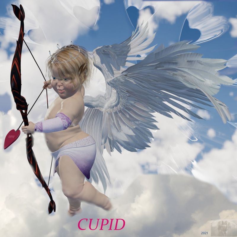 Cupid
In classical mythology, Cupid  meaning "desire") is the god of desire, erotic love, attraction and affection. He is often portrayed as the son of the love goddess Venus and the war god Mars. He is also known in Latin as Amor ("Love"). His Greek counterpart is Eros.

