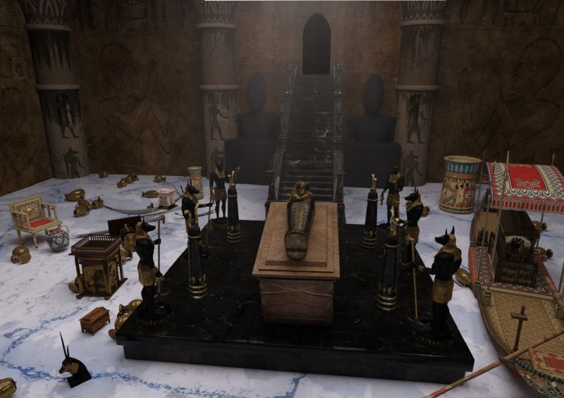 3rd Place~Pharoahs Rest
After death, the ruling Pharoahs of ancient Egypt were placed in an elaborate tomb that had been prepared starting from the moment they became pharoah, loaded with all the things they may need in their journey through the afterlife.  

Unfortunately most Pharoah's tombs were robbed of their treasures in antiquity so we wont know what may have been in them, but we can imagine from the vast array of things found with King Tutankhamun, a relatively minor pharoah most who 's tomb was discovered 100 years ago. There may be other tombs untouched by thieves waiting under the desert sands to be discovered someday
