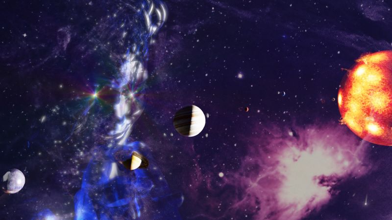 What a nice ring
A galactic entity has discovered a ring that fits her finger around Saturn. 
