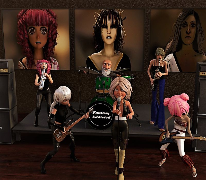 Fantasy Addicted
Let the Fantasy Attic Anniversary Party begin.
Grandpa has formed a band and his sister insisted on being lead singer or she would move in to his guest room permanently. The good thing is she has a beautiful voice and is a big feminist. She had no problem with him bringing on all women. Well at least three. His fourth choice was his granddaughter whom is the only one that will take him where he wants to go for his birthday. Although, that may have ended with the sushi diner last time.
