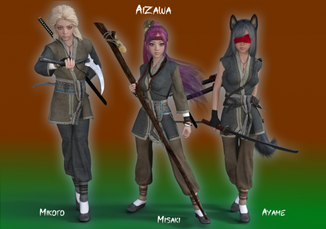 Siblings and Cousin
Misaki with her fraternal twin Mikoto and adopted cousin Ayame. Yes finally adding the males.
