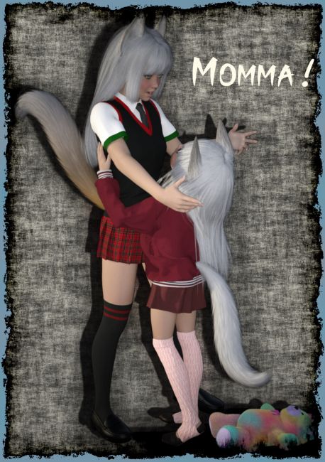 Child of the Mist 3
Sudden surprise startling her ears and tail into view.
