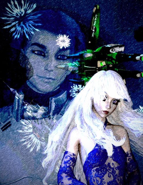 Shinkuu no Diamond Crevasse
Would have done this as a contest entry but was 2008... From my favorite of the Macross animes Frontier . This is the most common English translation used but not the only one.

When I was in love with God
I didn’t think that such a parting would come
If I couldn’t ever touch you again
Then I’d want you to embrace me again for the last time at least

It’s long long good-bye…

Goodbye, goodbye, over and over again
I tell myself as best as I can
Waving my hand is kindness, right?
Now, I want strength

I encountered you; the STAR shined and I was born
Indeed if I love, indeed if there’s i
Waiting for a hopeless miracle, what will become of me?
The twinkle of planets stained with tears is gone…

I won’t forget your warmth
Your kindness, and your hands that surrounded everything
It’s long long good-bye…

Goodbye, goodbye, beloved one
If you were with me, I would’ve been able to walk here
I wasn’t alone, right?
Now, I want the answer

Catch the comets that seem to be burning and light the fire
I want to love, I want to be loved
By one chilled body, what will become of the world?
The bravado that I kept up is dissolving; long for…

What’s the matter? My tears overflow and they can’t stop

I encountered you; the STAR shined and I was born
Indeed if I love, indeed if there’s i
Waiting for a hopeless miracle, what will become of me?
The twinkle of planets stained with tears is gone…

If I am reborn and we can come across each other again
Surely you’ll find me then
Don’t ever let go of me again, catch me
I want you to whisper, “You’re not alone” to me, planet…


SAOTW ~ 08/03/19
Keywords: SAOTW ~ 08/03/19