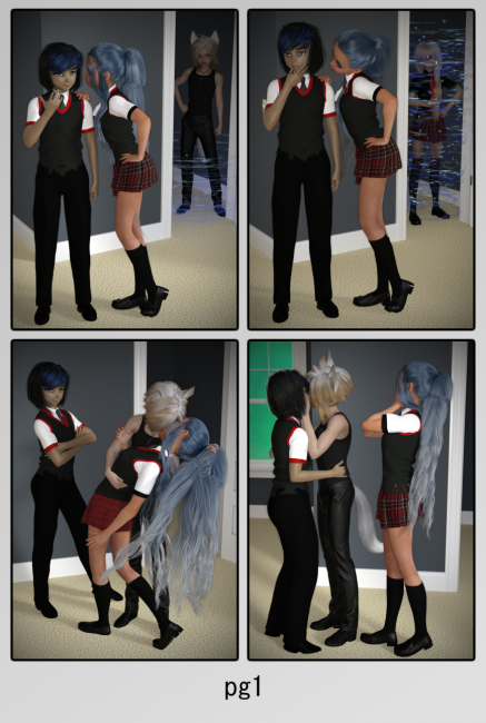 Unexpected Results pg1 
Kasumi is getting a little tired of Tsuruya flirting with her "boyfriend".  Need the next page for the punchline(s)
