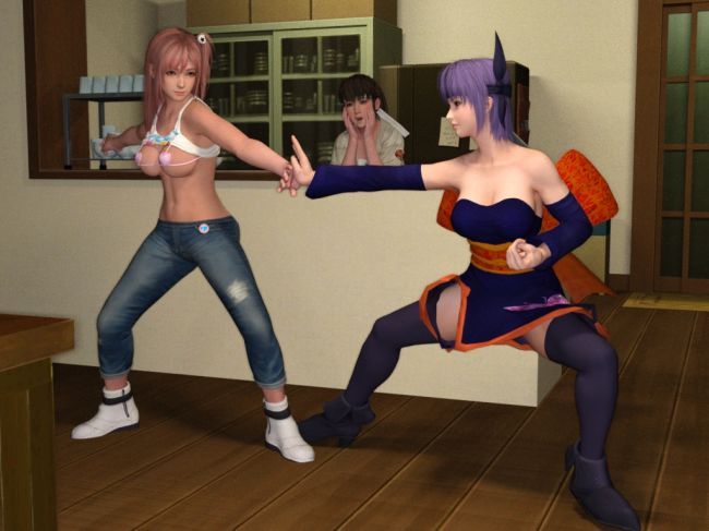 Not In The House!
Poor Hitomi, just finished cleaning, now Honoka and Ayane want to practice.

Chara modeled\modded by Shinteo.

imagination by me (I think)

Enjoy
