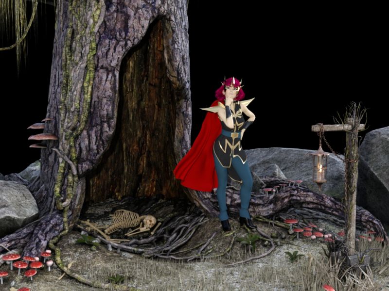 Red riding cloak
Wolves and foresters from all around talk of the red riding cloaked woman. lying in wait, seducing poor wolves, then.....
