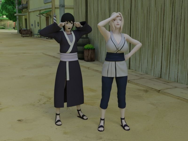 Tsunade n Suzune IR
Shinteo from Pixiv and Deviant Art made everything you see here, chara, clothes, hair, even the Konoha village they're standing in. I just like the characters, lots of fun.  Cheers
