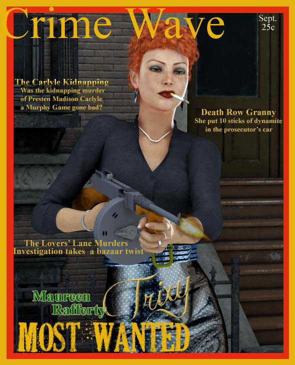 Deadly Dames IV
Another attempt at making a magazine in the style of those old True Detective magazine I would see in the used book store me an my friends would go to get our comic books when we were kids.
Keywords: Deadly Dames